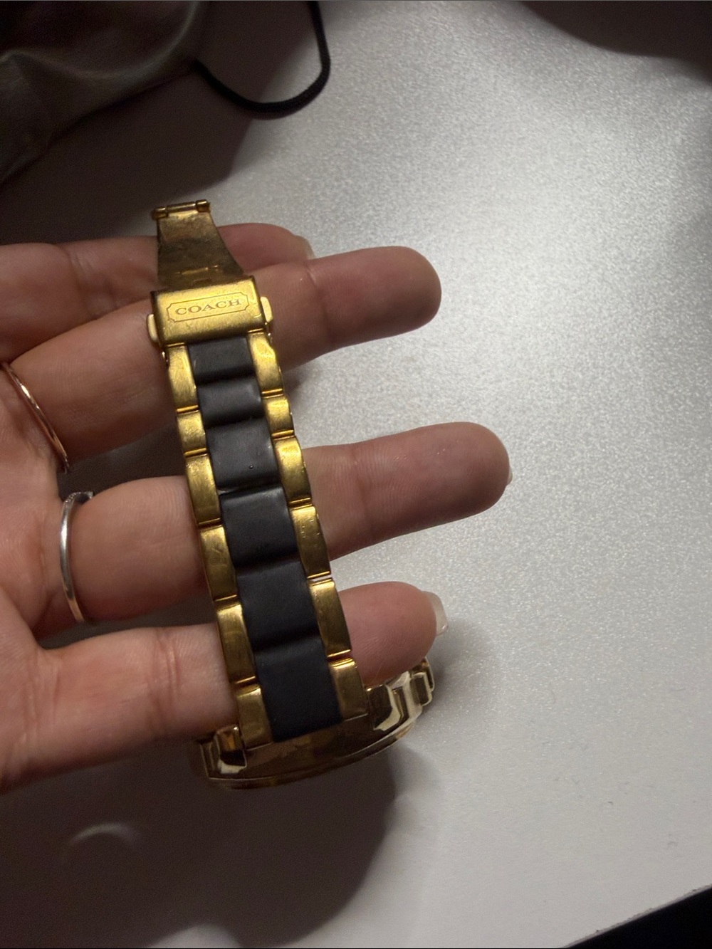 Coach Black and Gold Round Women's Watch - Picture 6 of 7